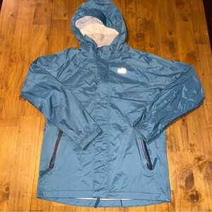 REI Co-op kids hooded full zip rain coat recycled nylon size 18